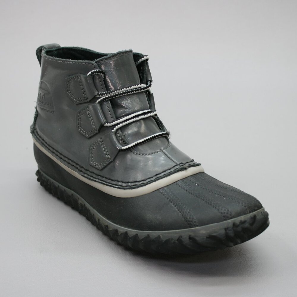 Sorel Ladies 8.5 Out N About Gray Rubber Waterproof Ankle Duck Boots Nl2511-053